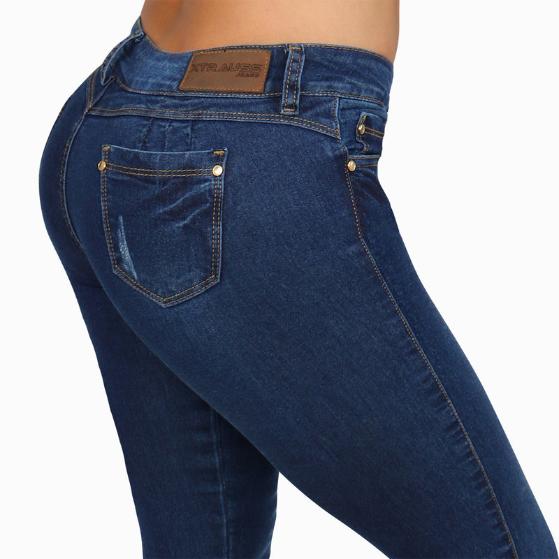 Jean dama licrado azul