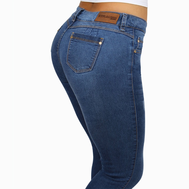 Jean dama licrado azul