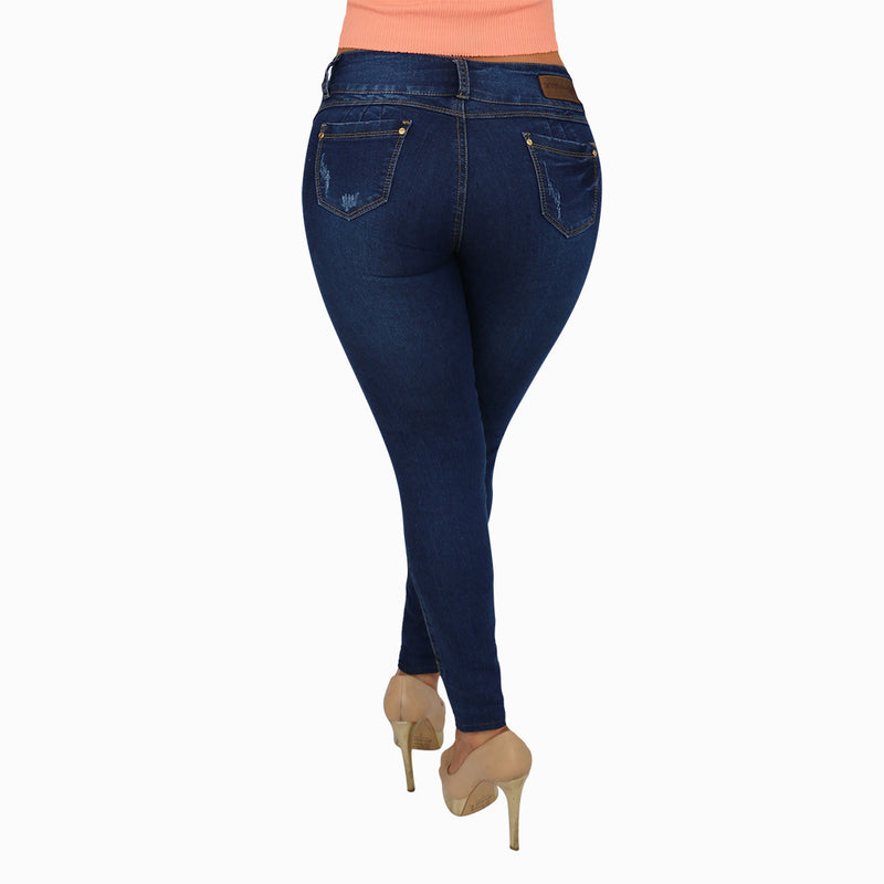 Jean dama licrado azul