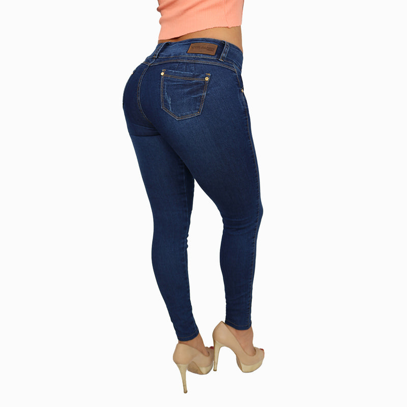 Jean dama licrado azul
