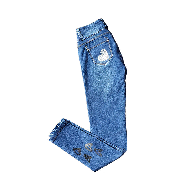 Jean estampado azul para mujer  